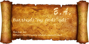 Batthyány Aténé névjegykártya